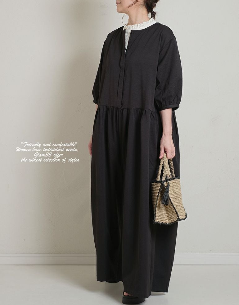 ツイルワッシャー5分袖オールインワン 5049 | 【公式】Glam33