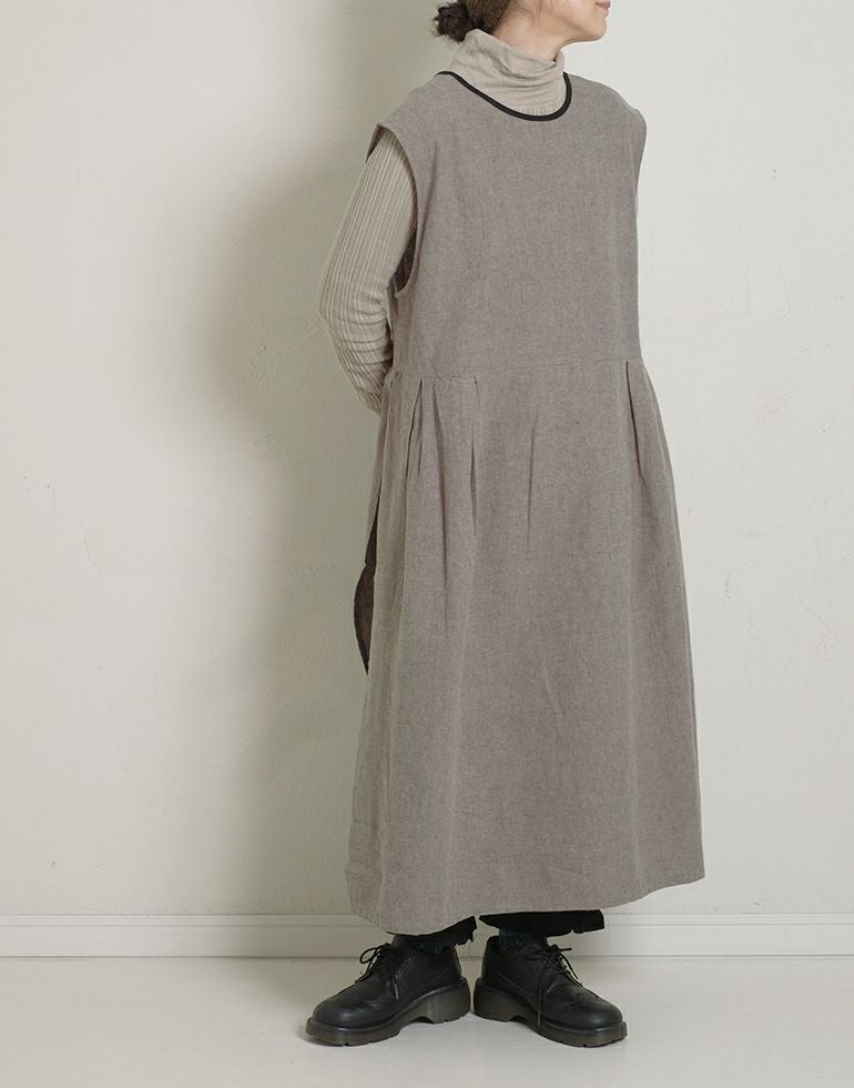blue willow ブルーウィロー コットンリネンサイドスリットワンピース