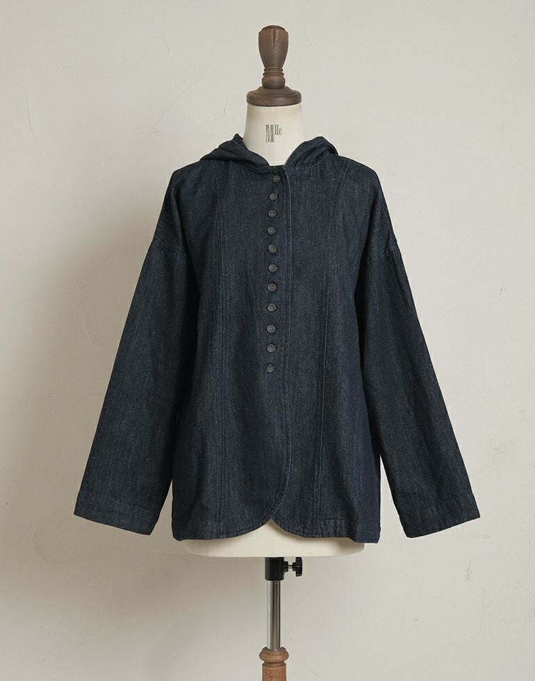 08Mab ゼロハチマブ リネンコットンデニムフードジャケット HF1283