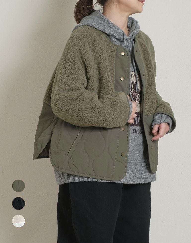 セール】 ボア×キルティングショートコート 1230 | 【公式】Glam33