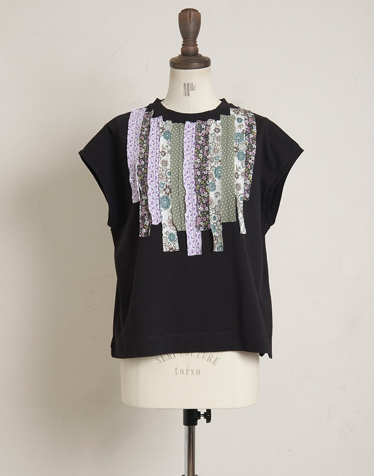 な*ち様 chami CHAMI オーガンジートップス　リメイク Bliss bunch ブリスバンチ フラワーMIX リメイクTシャツ 764-299
